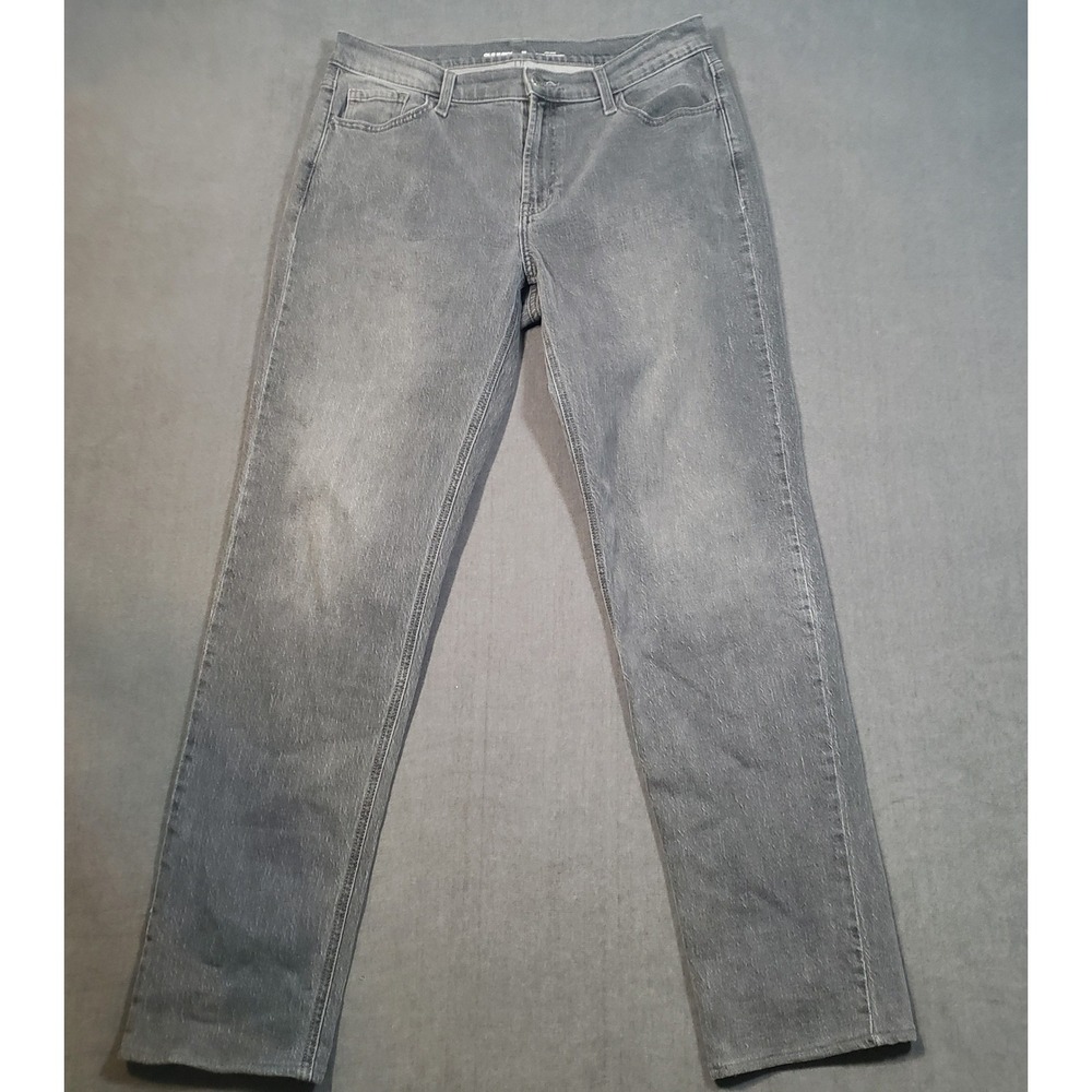 Old Navy Wow Boyfriend Jeans Womens 10 Tall Gray Mid Rise Straight Leg Denim